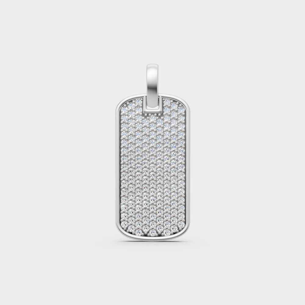 Sleek 18K White Gold Men’s Pendant Only Featuring A Gli Certified Round Lab Diamond.
